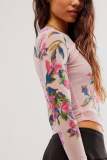 Double Mesh Printed Betty's Garden Top