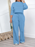 Solid Color Pocketed Pullover Sweatshirts Set