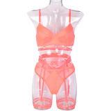 Mesh Spliced Underwear with Leg Straps