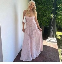 Women Dress Solid Color Straps Evening Gown Dresses