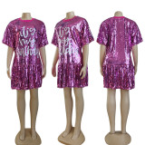 Women Sequin Birthday Dress Birthday Sparkly Party Tops Outfits