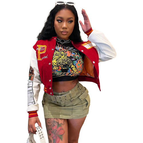 Thickened Velvet Positioning Printing Embroidery Jacket Baseball
