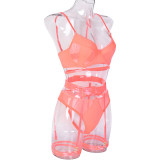 Mesh Spliced Underwear with Leg Straps