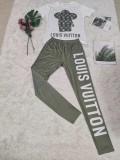Spring/summer Casual Short Sleeve Printed Two-piece Trousers Set