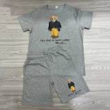 High Quality Cotton Mens Print Letter Sweatshirts Short Set
