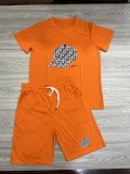 High Quality Cotton Mens Tracksuit Print Sweatshirts Set