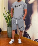 High Quality Cotton Mens Print Graphics Sweatshirts Short Set