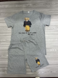 High Quality Cotton Mens Print Letter Sweatshirts Short Set