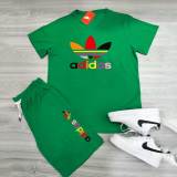 High Quality Cotton Mens Sweatshirts Casual Print Short Sweatsuit Set