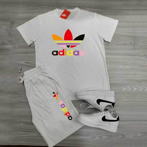 High Quality Cotton Mens Sweatshirts Casual Print Short Sweatsuit Set