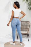 Women Ripped Jeans Slim Stretch Distressed Destroyed Retro Denim Pants