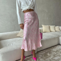 Women's Fashion Floral Print Midi Mermaid A-line Skirt Women's Fashion Floral Print Midi Mermaid A-line Skirt