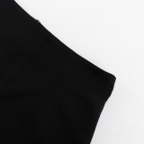 Women's shirt Stand Collar Flared Sleeve Detachable Waist Belt Elegant Dress