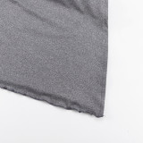 Short Hoodie women Top and High Waist Side Slit Skirt Unique Set