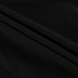 Monochrome Clash Doll Collar Long Sleeve Split Hem Maxi Dress