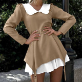 Unique Design Long Sleeve Doll Collar Dress