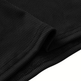 Shoulder-Baring Elegance Form-Fitting Comfort in Elastic Bodysuit Jumpsuit