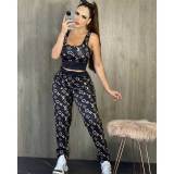 Casual Printed Sleeveless Vest Slim Fit Two Piece Set