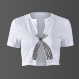 Sexy Split Hot Drilling Crop Top