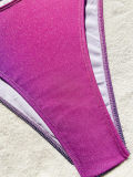 Gradient Color Crossed Strap Bikini Swimsuit