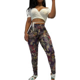 Spring Sexy Women's Clothing Tight Fitting Camo Trendy Pants