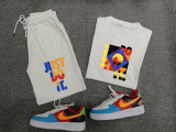 High Quality Cotton Mens Print Sweatshirts Short Set
