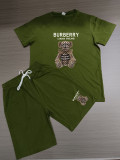 High Quality Cotton Mens Print Sweatshirts Short Set 2 Piece