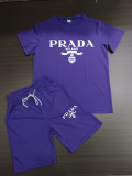 High Quality Cotton Mens Print Sweatshirts Short Sportswear Set