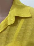 Casual Solid Buttons Shirt Collar Long Sleeve Two Pieces