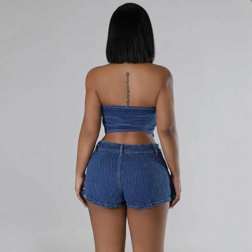 Caught In The Act Skort Set- Denim