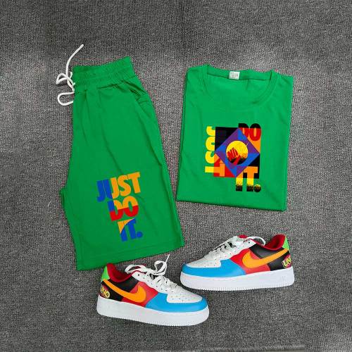 High Quality Cotton Mens Print Sweatshirts Short Set