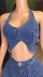 Caught In The Act Skort Set- Denim