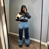 Street Trendy Cotton Denim Loose Straight Jeans