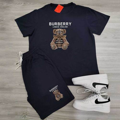 High Quality Cotton Mens Print Sweatshirts Short Set 2 Piece