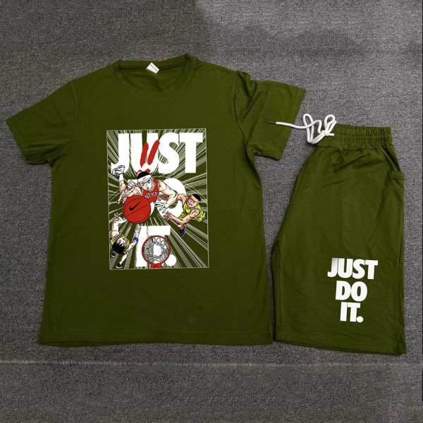 High Quality Cotton Mens Print Sweatshirts Short Set