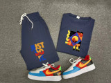 High Quality Cotton Mens Print Sweatshirts Short Set