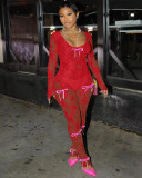 Sexy Lace Jumpsuit with Personalized Ribbons