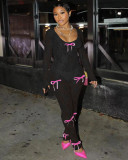 Sexy Lace Jumpsuit with Personalized Ribbons