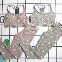Summer Hot Printed Padded Two Piece Tank Top Long Trousers Swimsuit