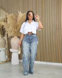 Women's Short Sleeve Unique Solid Crop Shirt