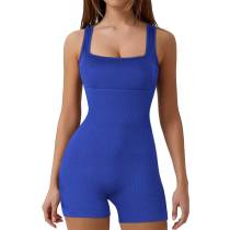 Casual Sleeveless Backless Solid Color Skinny Athletic 1 Piece Rompers