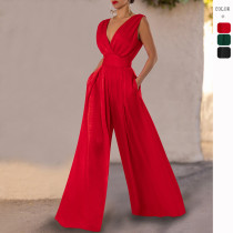 Sculpting High-Waisted Slimming Jumpsuit with Straight Wide-Leg Pants