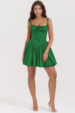 Sexy Lace Spliced High Waist Suspender Dress