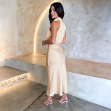 Neck-Hanging Sleeveless High-Waisted Dress