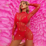 Jacquard Sexy Lingerie Hollow Sexy One-Piece Babydoll