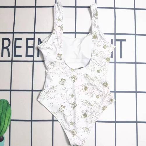 Outdoor Beach Swimming Sleeveless Padded Printed One Piece Swimsuits