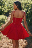 Sexy Lace Spliced High Waist Suspender Dress