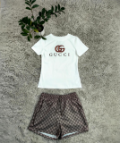 Casual Digital Printed Short Sleeve Shorts Set