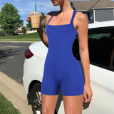 Solid Color Sleeveless One Piece Rompers
