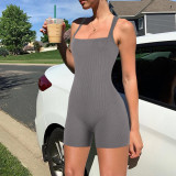 Solid Color Sleeveless One Piece Rompers